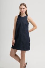 CLARA DENIM SHIFT DRESS W BUTTONS