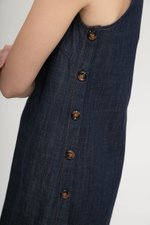 CLARA DENIM SHIFT DRESS W BUTTONS