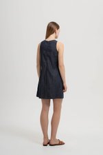 CLARA DENIM SHIFT DRESS W BUTTONS