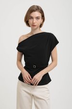 *BACKORDER 5* AMIRA ASYMMETRIC OFF SHOULDER TOP W BELT