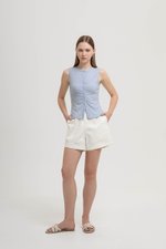 CLAIRE BUTTONDOWN RIBBED TANK TOP