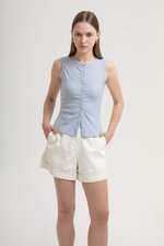 CLAIRE BUTTONDOWN RIBBED TANK TOP