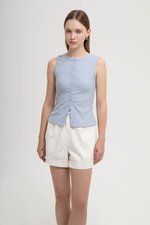 CLAIRE BUTTONDOWN RIBBED TANK TOP