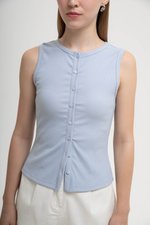 CLAIRE BUTTONDOWN RIBBED TANK TOP