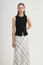 CLAIRE BUTTONDOWN RIBBED TANK TOP