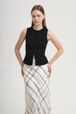 CLAIRE BUTTONDOWN RIBBED TANK TOP