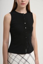 CLAIRE BUTTONDOWN RIBBED TANK TOP