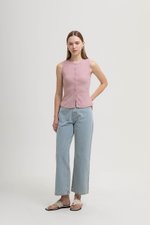 CLAIRE BUTTONDOWN RIBBED TANK TOP