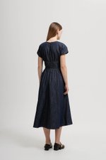 LIANA EMPIRE WAIST DENIM MIDI DRESS