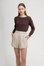 CELINA TWEED PLEATED SHORTS