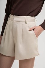 CELINA TWEED PLEATED SHORTS