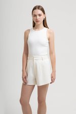 CELINA TWEED PLEATED SHORTS