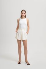 CELINA TWEED PLEATED SHORTS