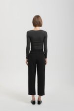 DENISSE ROLLED CUFF CIGARETTE PANTS