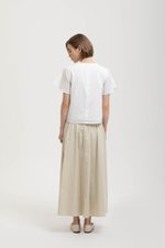 KARISSA PLEATED FLUTTER SLEEVE TOP