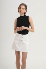 DAPHNE RAW HEM MINI DENIM SKIRT