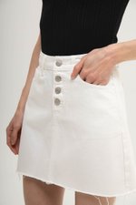 DAPHNE RAW HEM MINI DENIM SKIRT