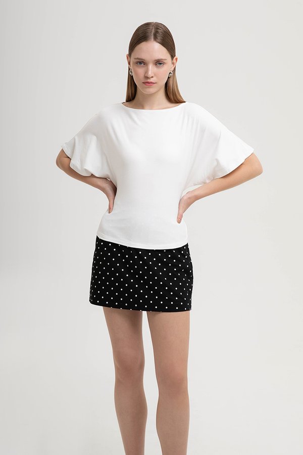 SOFIANA BATWING TIE BACK TOP