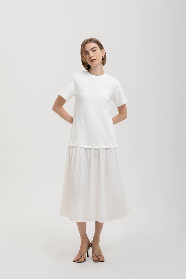 VERONA TEE DROP WAIST MIDI DRESS