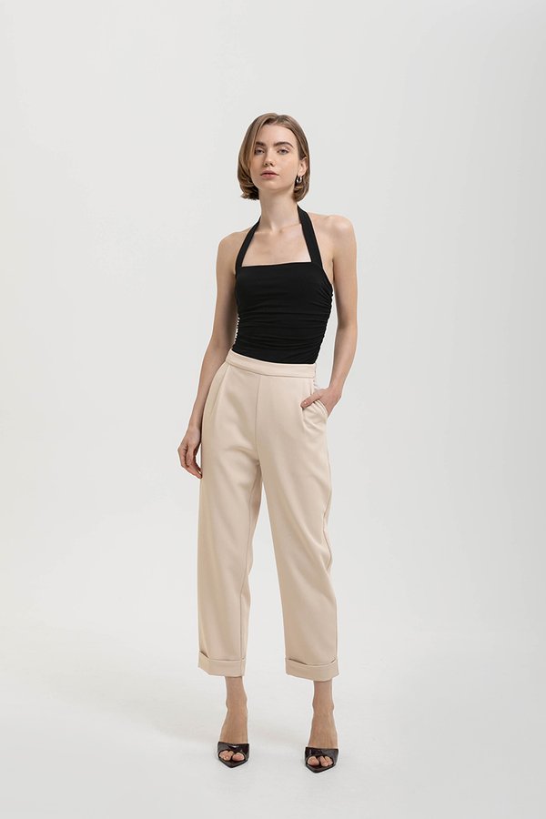 DENISSE ROLLED CUFF CIGARETTE PANTS