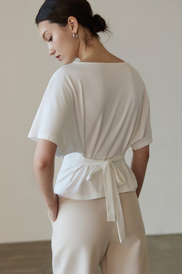 SOFIANA BATWING TIE BACK TOP