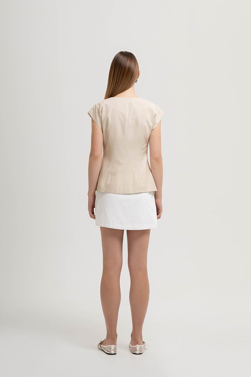 BETH WRAP LINEN TOP