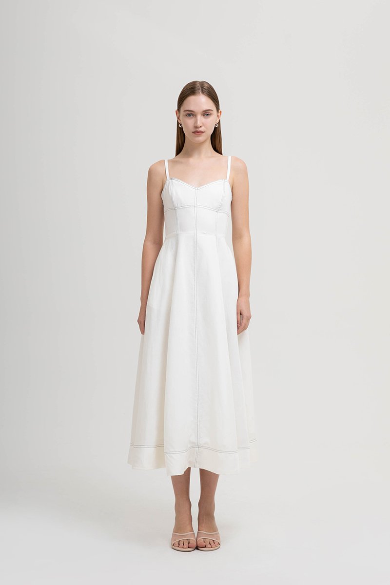 BEVERLY CONTRAST CAMI LINEN DRESS