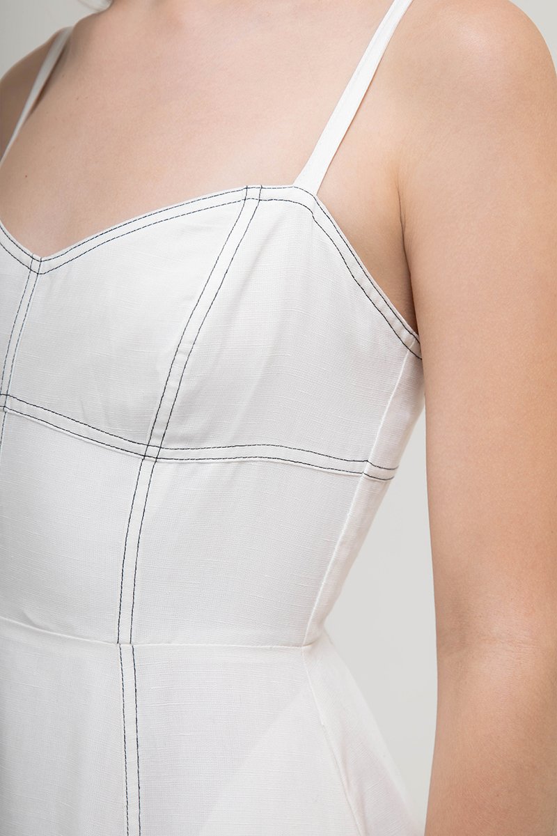 BEVERLY CONTRAST CAMI LINEN DRESS