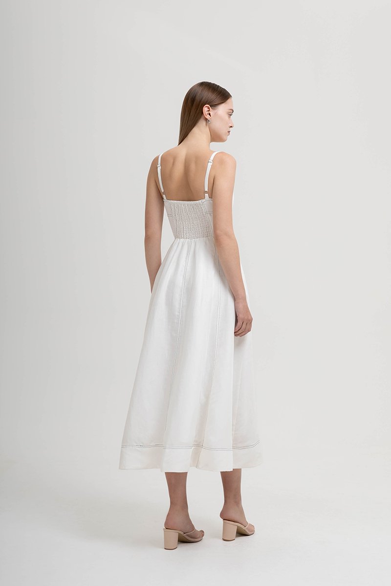 BEVERLY CONTRAST CAMI LINEN DRESS