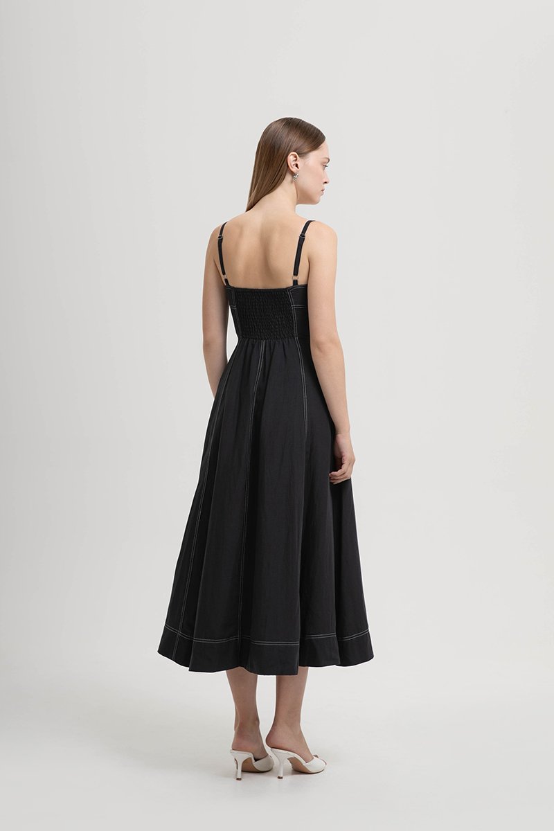 BEVERLY CONTRAST CAMI LINEN DRESS