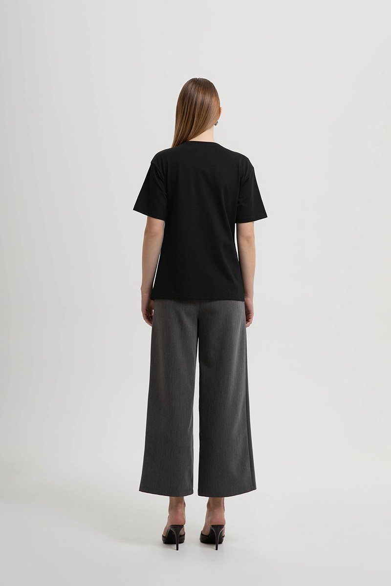 KATRINE RUCHED TEE W REMOVABLE BROOCH