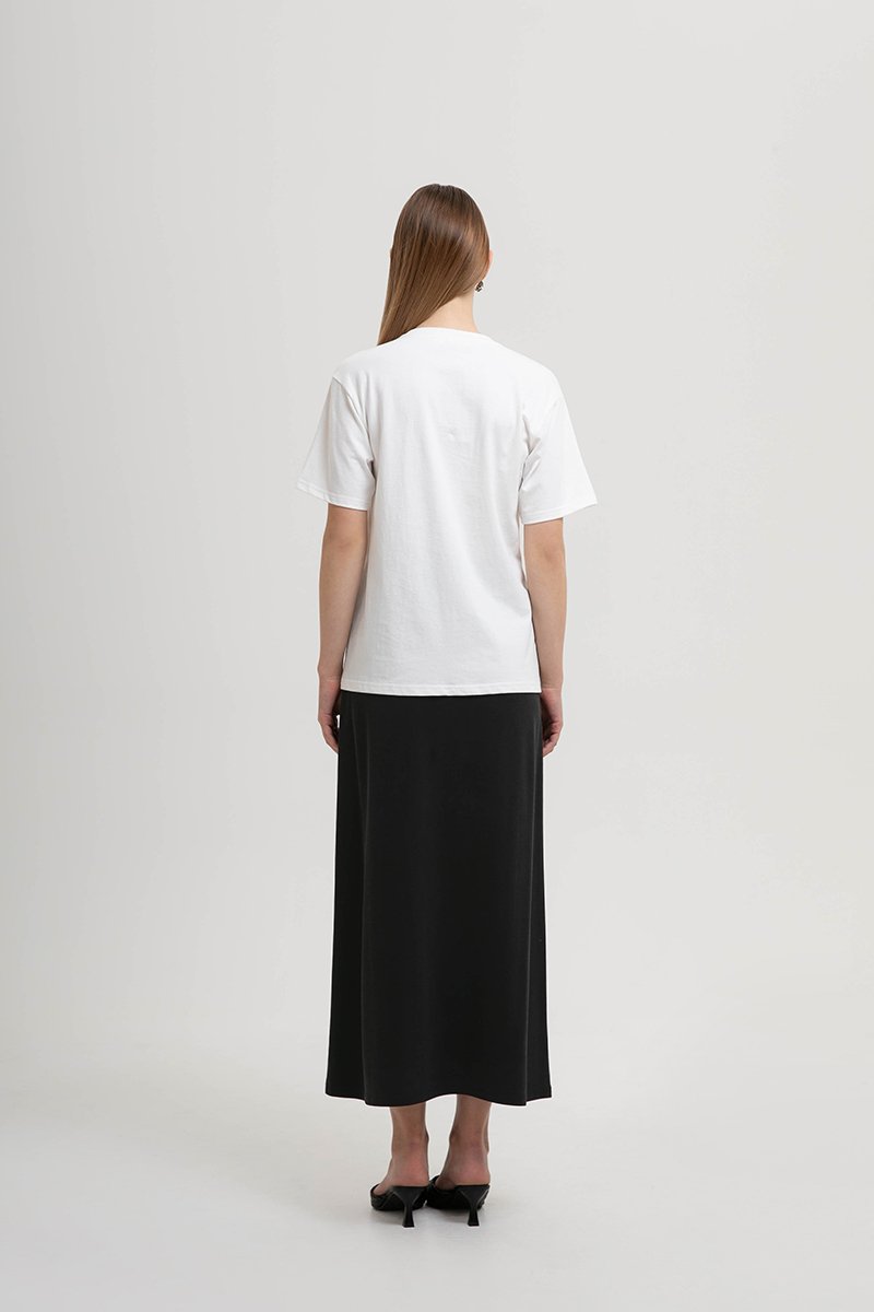 KATRINE RUCHED TEE W REMOVABLE BROOCH