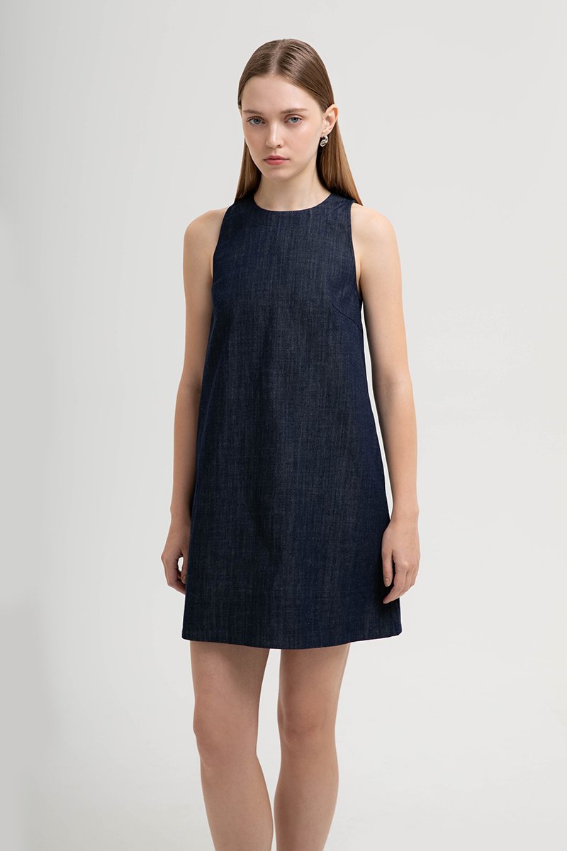 MACEY SHIFT DENIM MINI DRESS