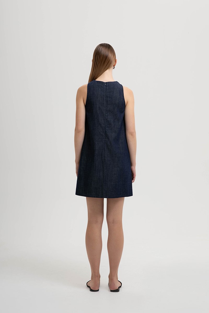 MACEY SHIFT DENIM MINI DRESS
