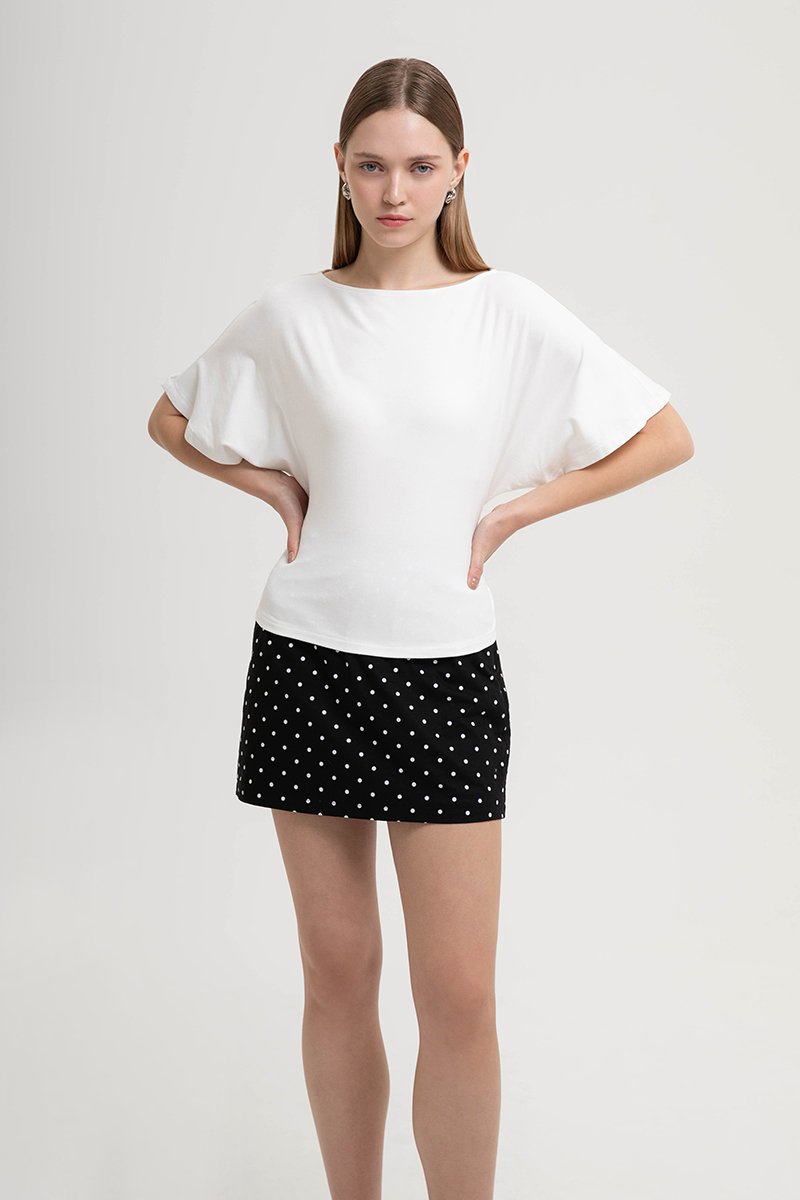 SOFIANA BATWING TIE BACK TOP