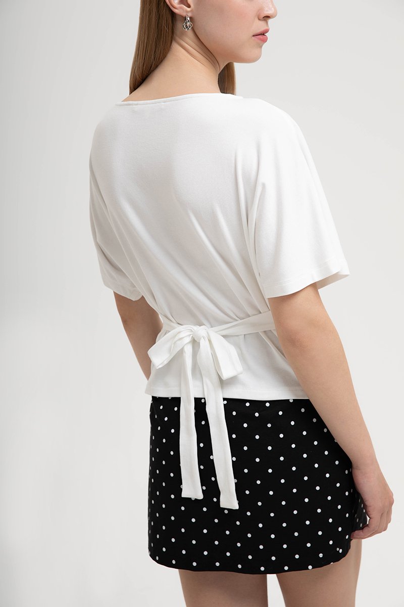 SOFIANA BATWING TIE BACK TOP