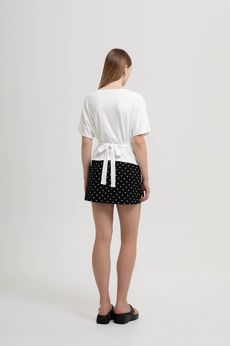 SOFIANA BATWING TIE BACK TOP