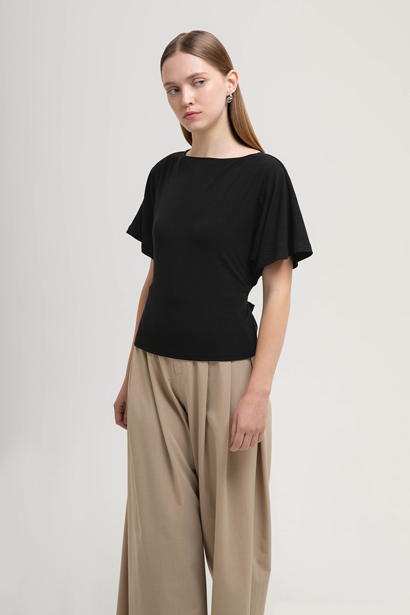SOFIANA BATWING TIE BACK TOP