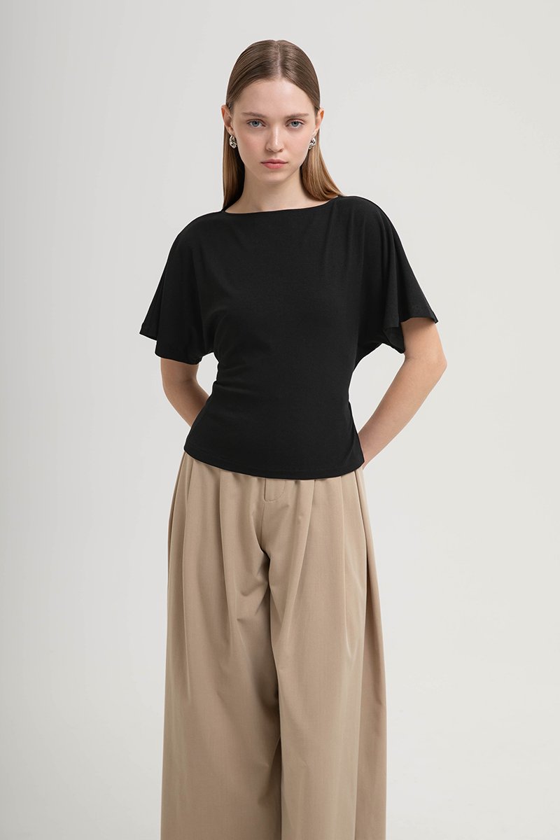 SOFIANA BATWING TIE BACK TOP