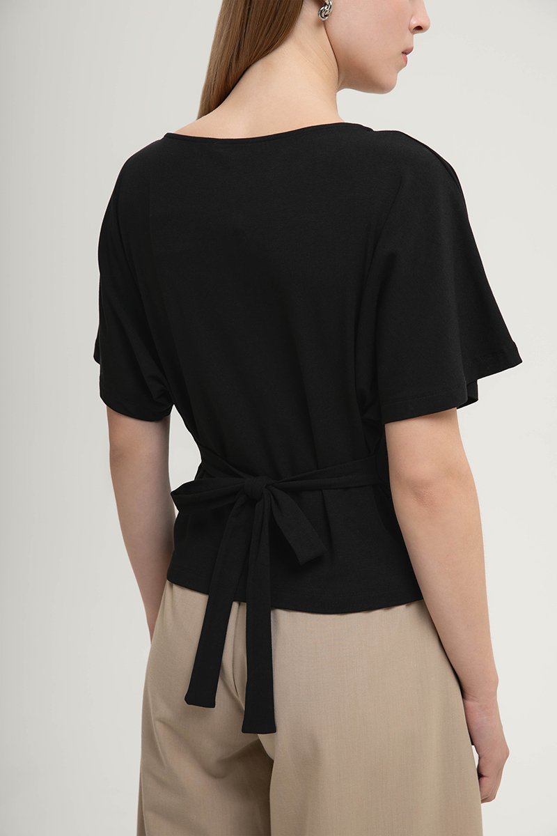 SOFIANA BATWING TIE BACK TOP