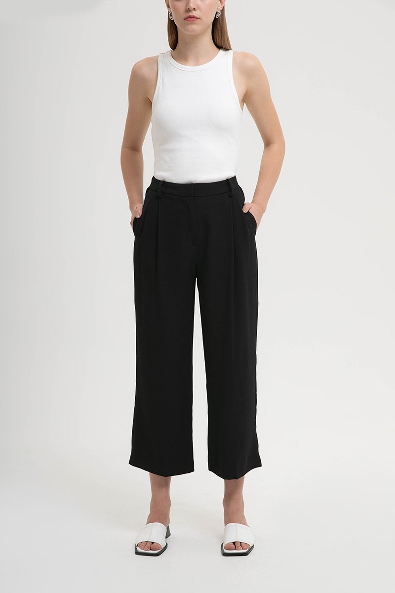 BLAKELY ADJUSTABLE WAIST WIDE LEG PANTS (PETITE)