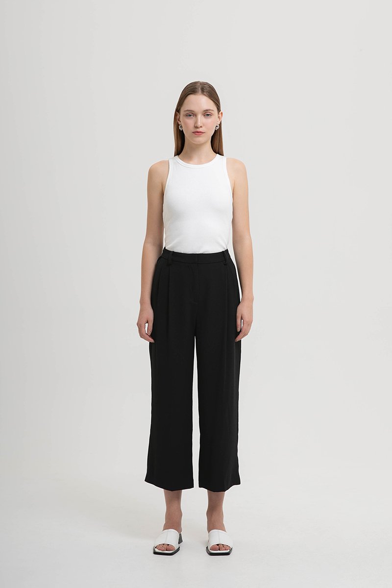 BLAKELY ADJUSTABLE WAIST WIDE LEG PANTS (PETITE)