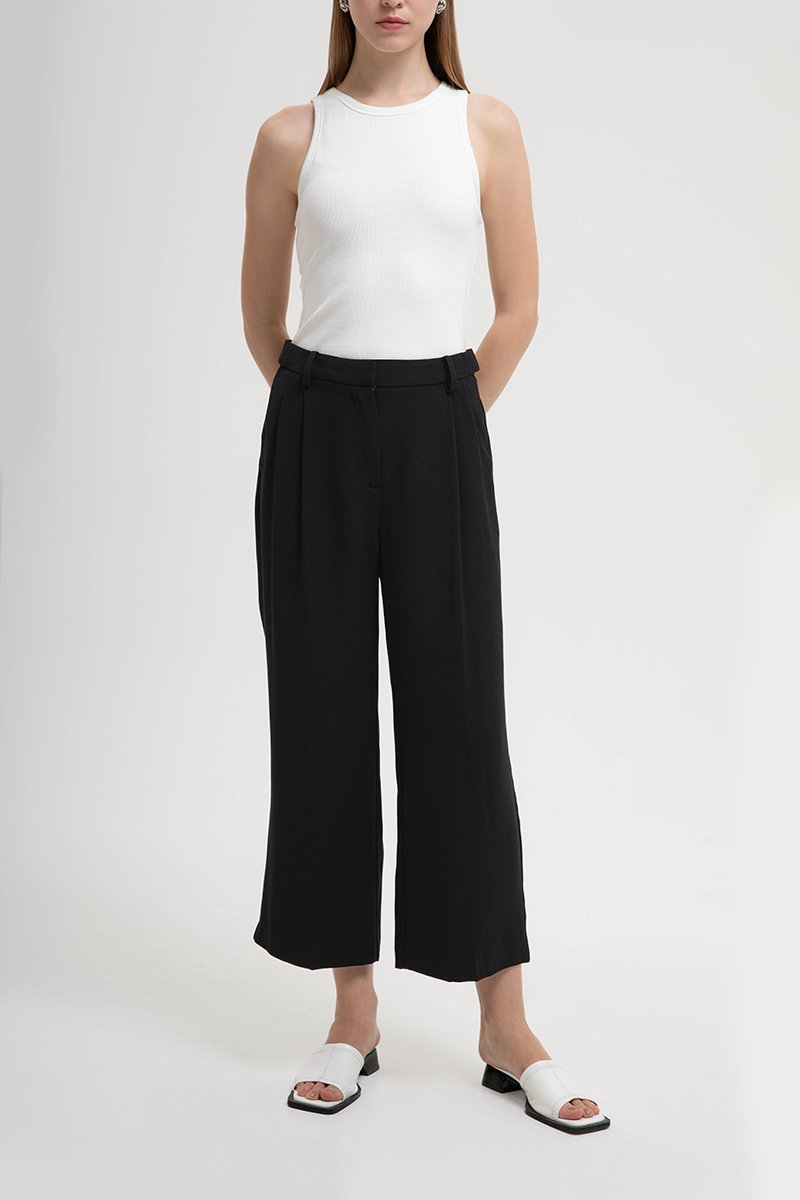 BLAKELY ADJUSTABLE WAIST WIDE LEG PANTS (PETITE)