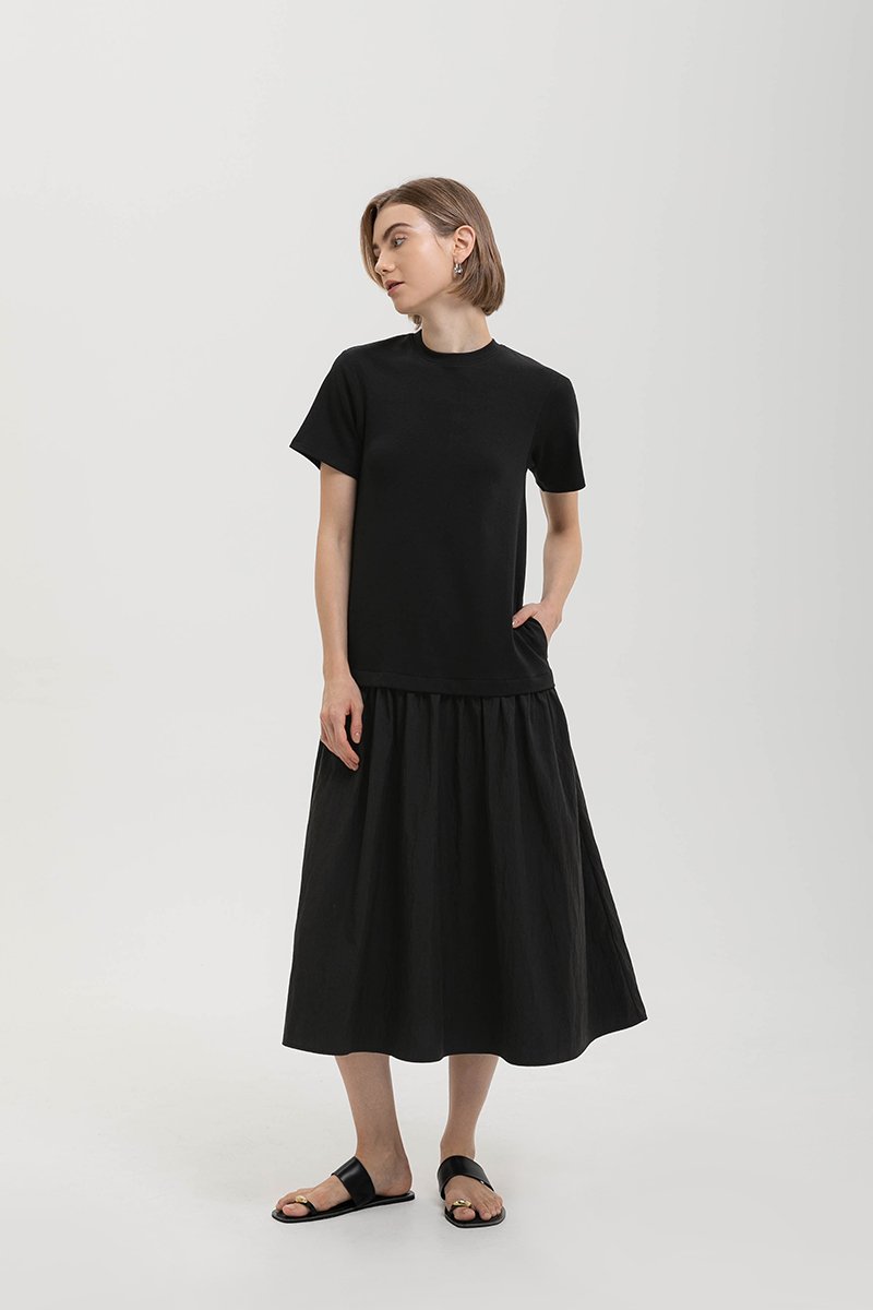 VERONA TEE DROP WAIST MIDI DRESS