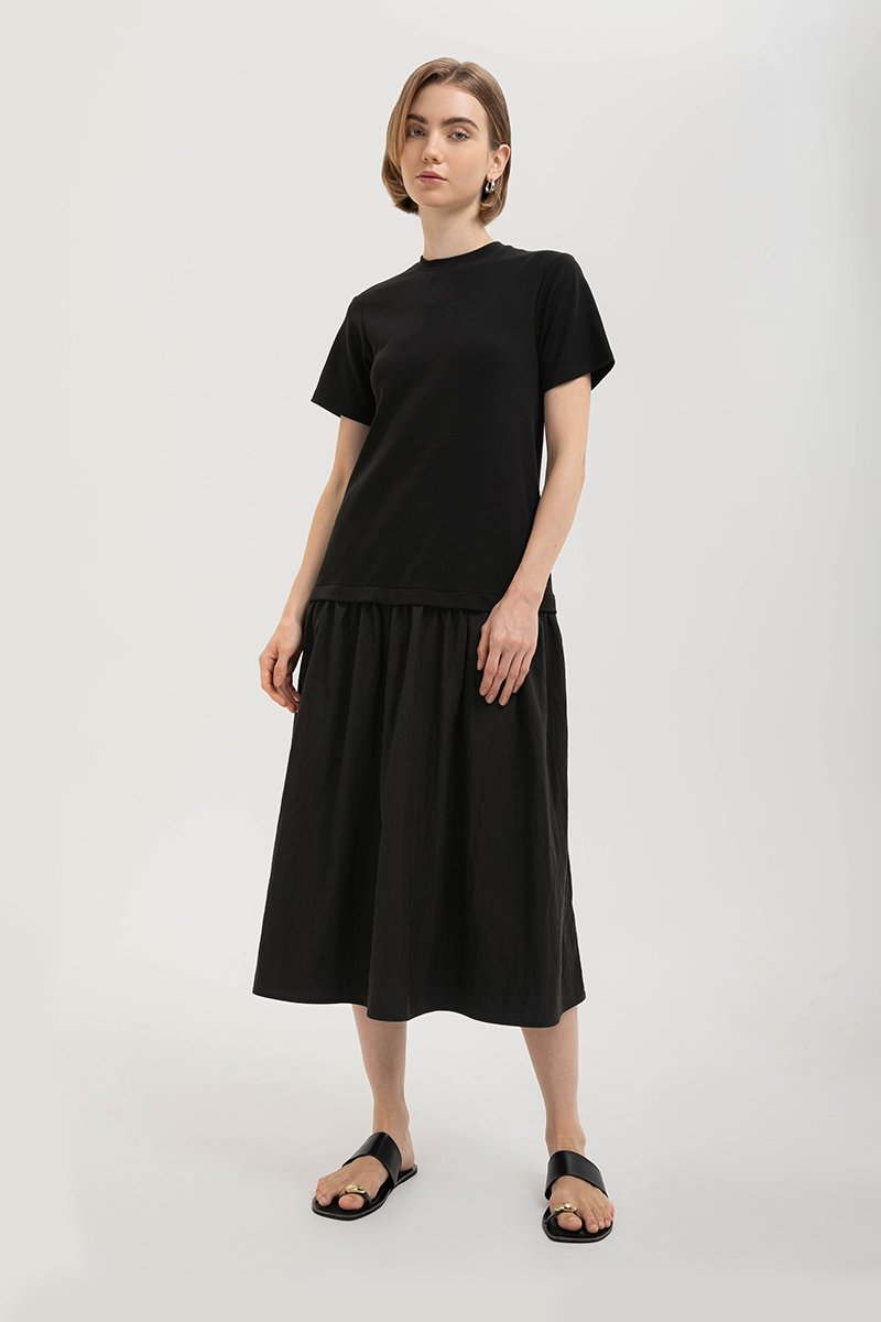 VERONA TEE DROP WAIST MIDI DRESS