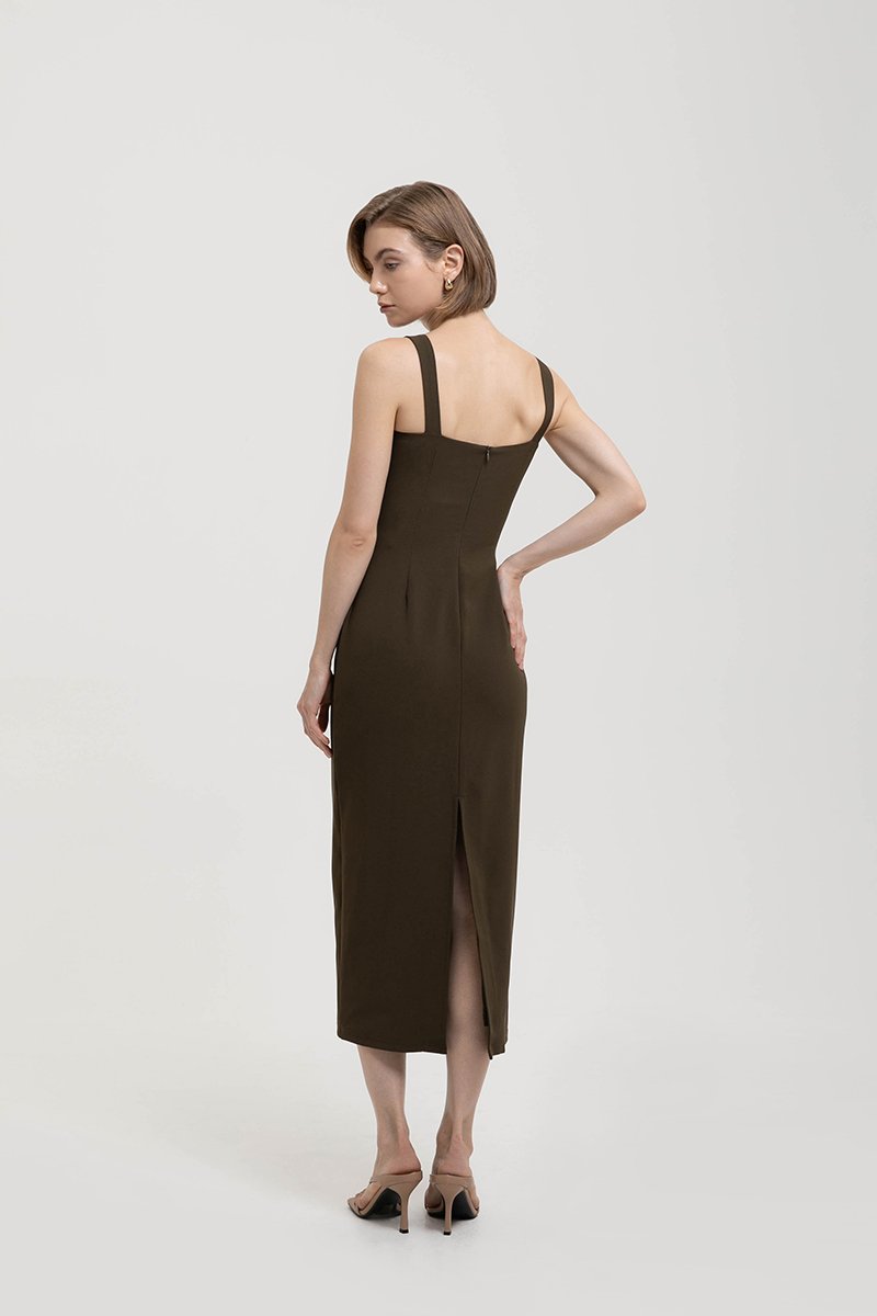 IRIS PLEATED MIDI DRESS