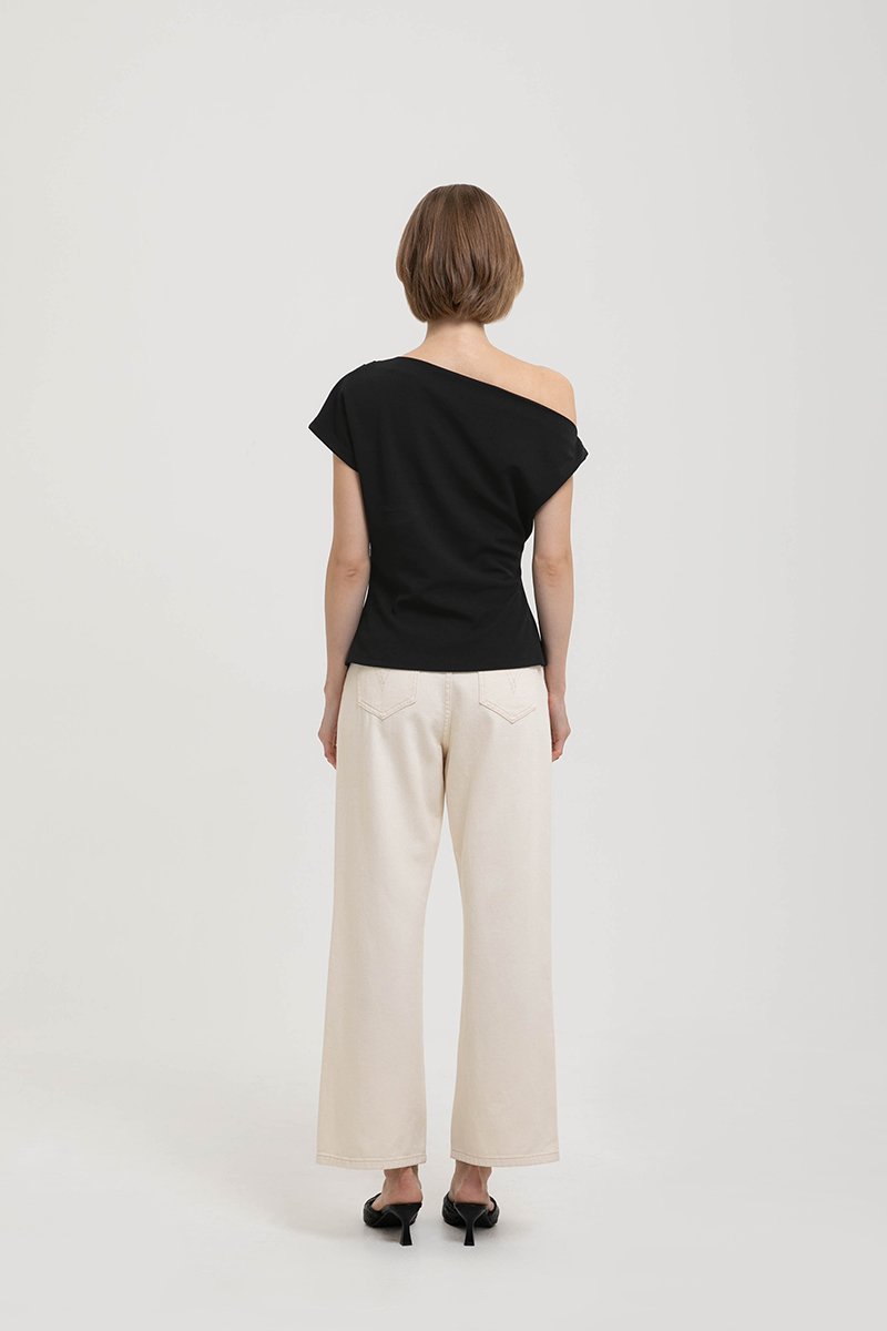 *BACKORDER 5* AMIRA ASYMMETRIC OFF SHOULDER TOP W BELT