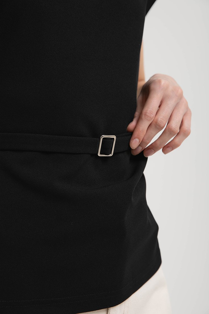 AMIRA ASYMMETRIC OFF SHOULDER TOP W BELT