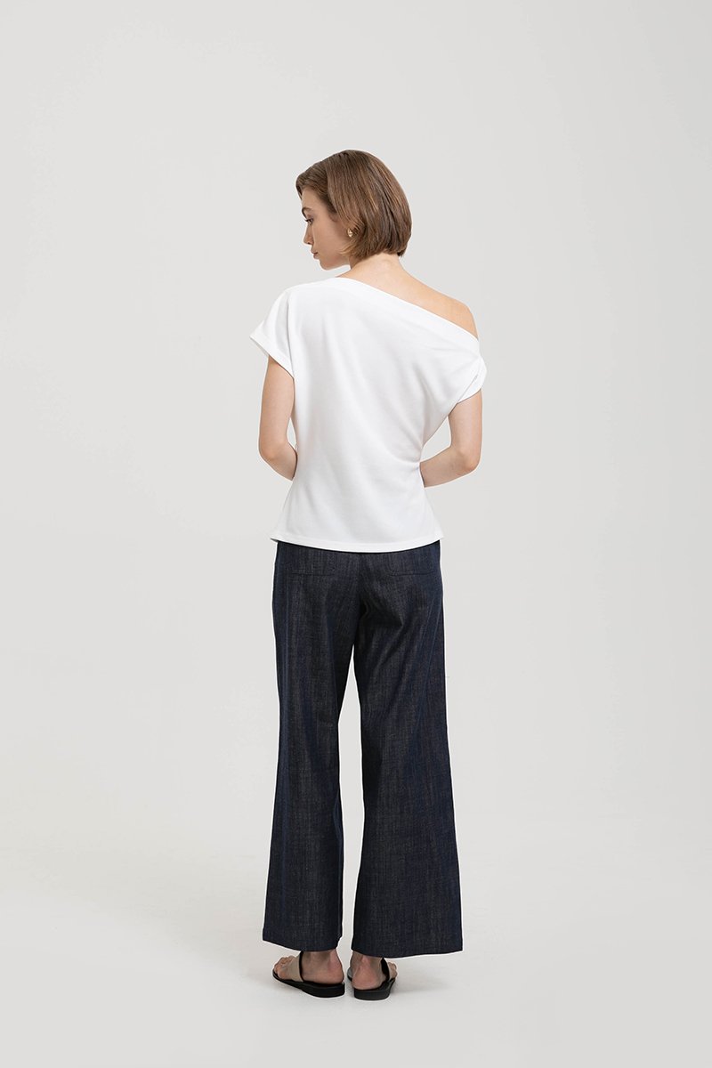 *BACKORDER 5* AMIRA ASYMMETRIC OFF SHOULDER TOP W BELT