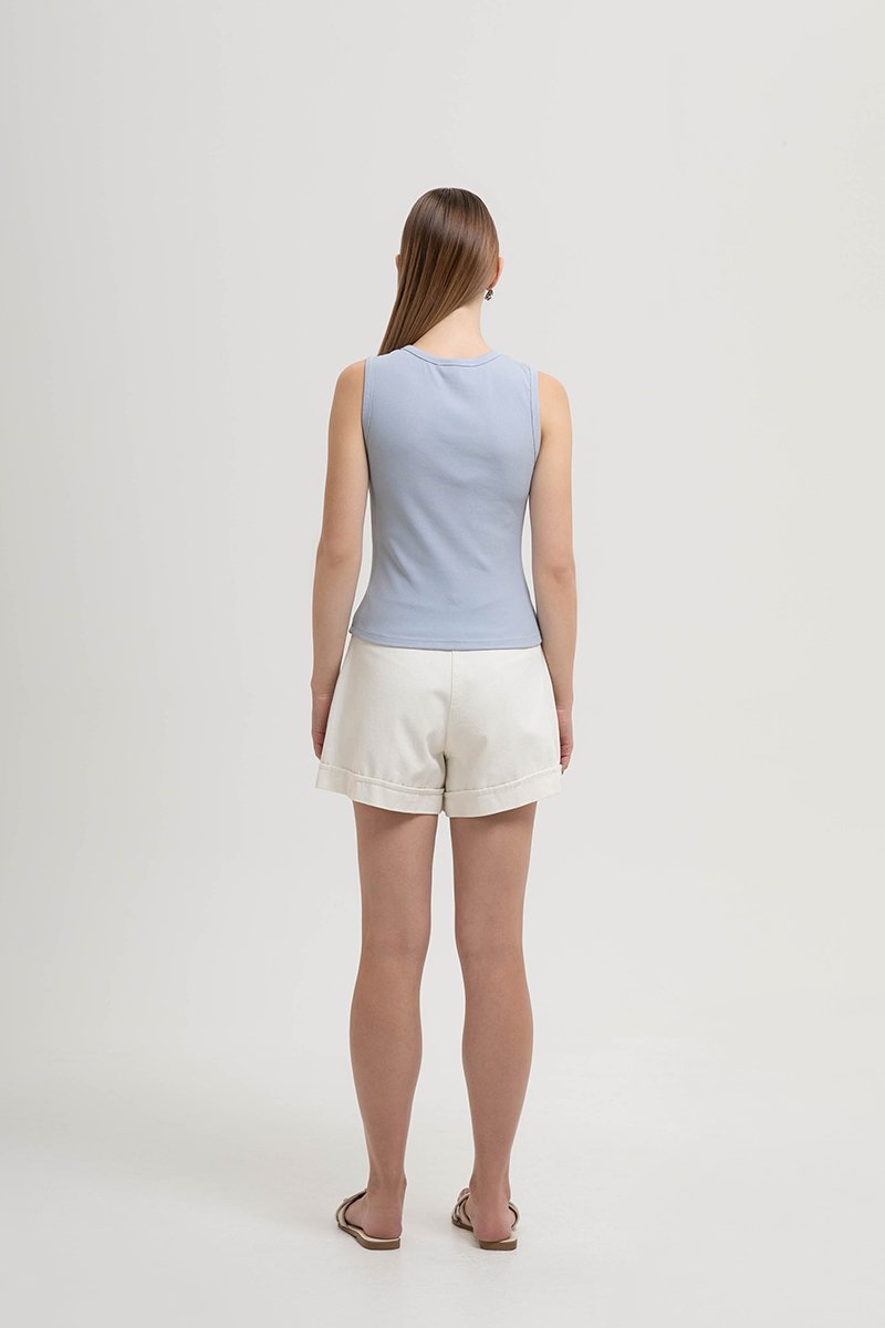 CLAIRE BUTTONDOWN RIBBED TANK TOP